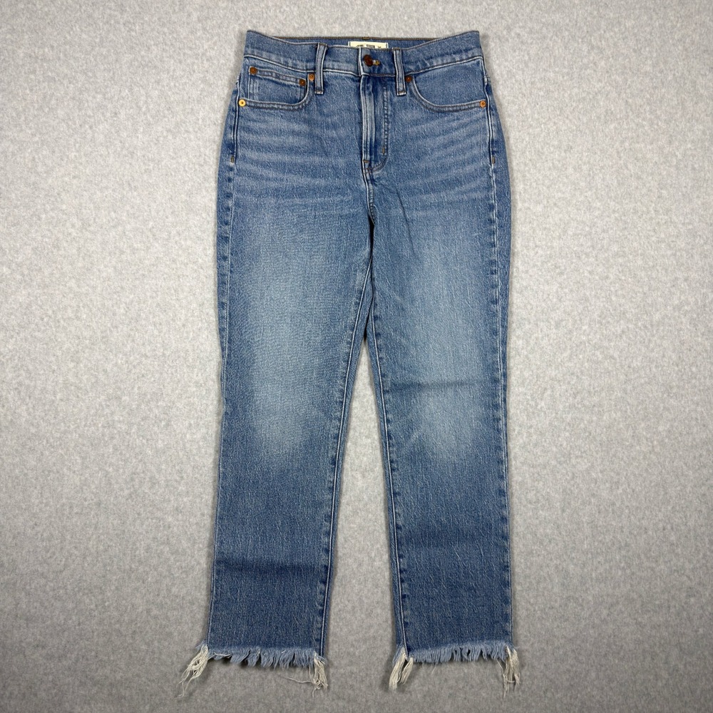 Madewell The Perfect Vintage Jean Raw Hem Blue Denim Petite 25P